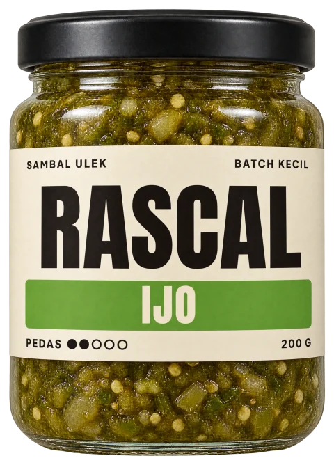 Toples Rascal Sambal Ijo: sambal cabai hijau kasar.